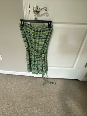 Green Chevron Print Mini romper